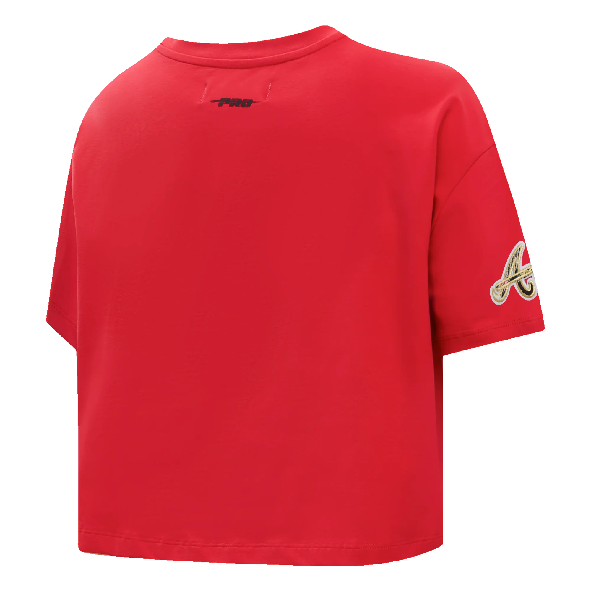 MLB ATLANTA BRAVES PRO PREP SINGLE JERSEY BOXY WOMEN'S TEE (RED) - Image 4