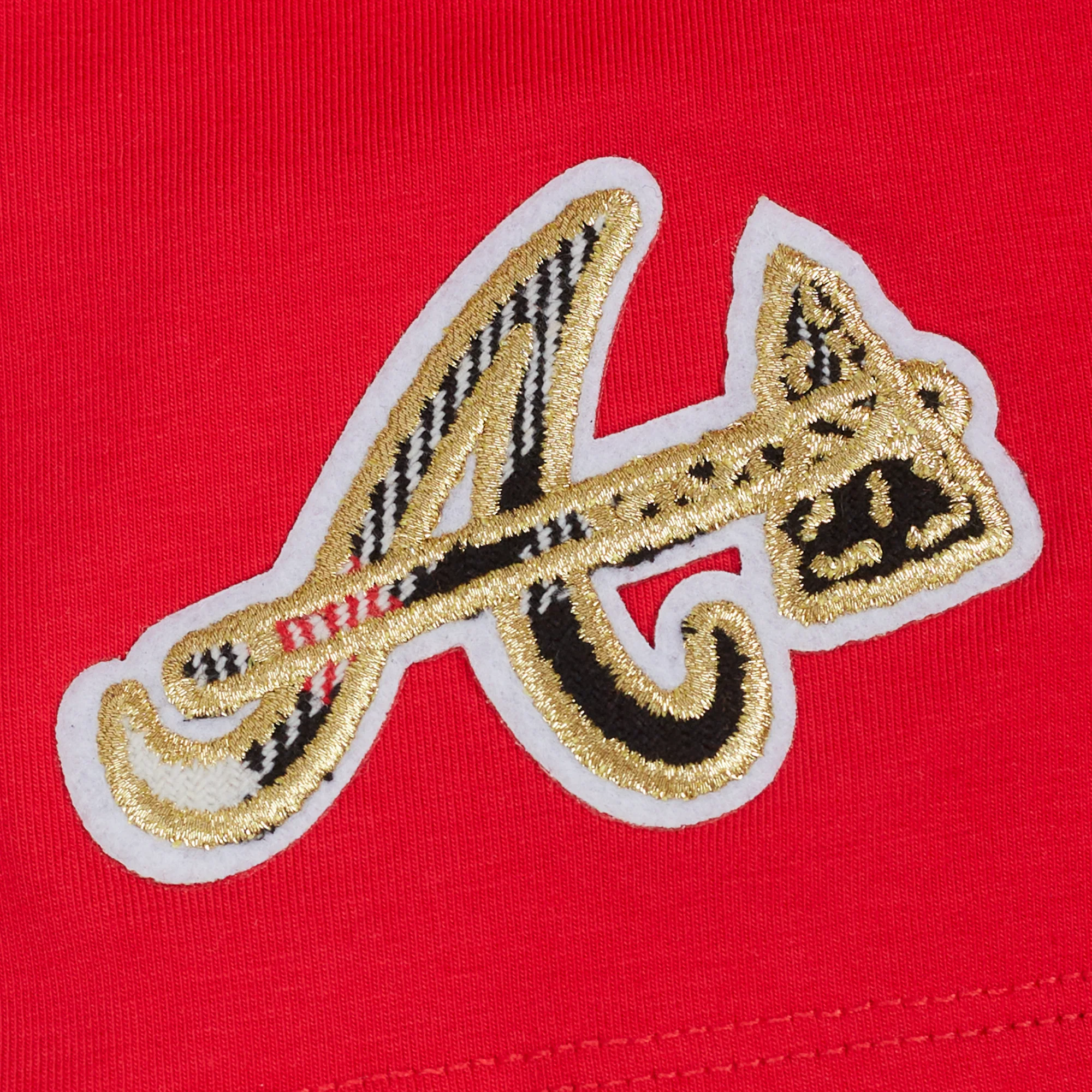 MLB ATLANTA BRAVES PRO PREP SINGLE JERSEY BOXY WOMEN'S TEE (RED) - Image 6