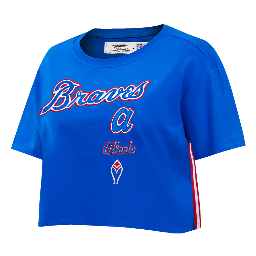 MLB ATLANTA BRAVES RETRO CLASSIC WOMEN'S BOXY TOP (ROYAL BLUE) - Image 2