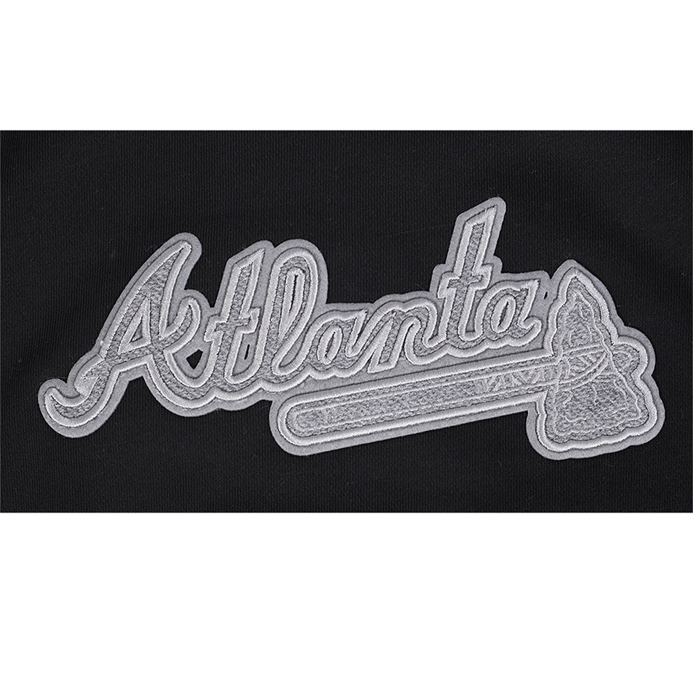 MLB ATLANTA BRAVES REVERSE FRENCH TERRY WOMEN'S SINGLE JERSEY BOXY TOP (BLACK) - Image 11
