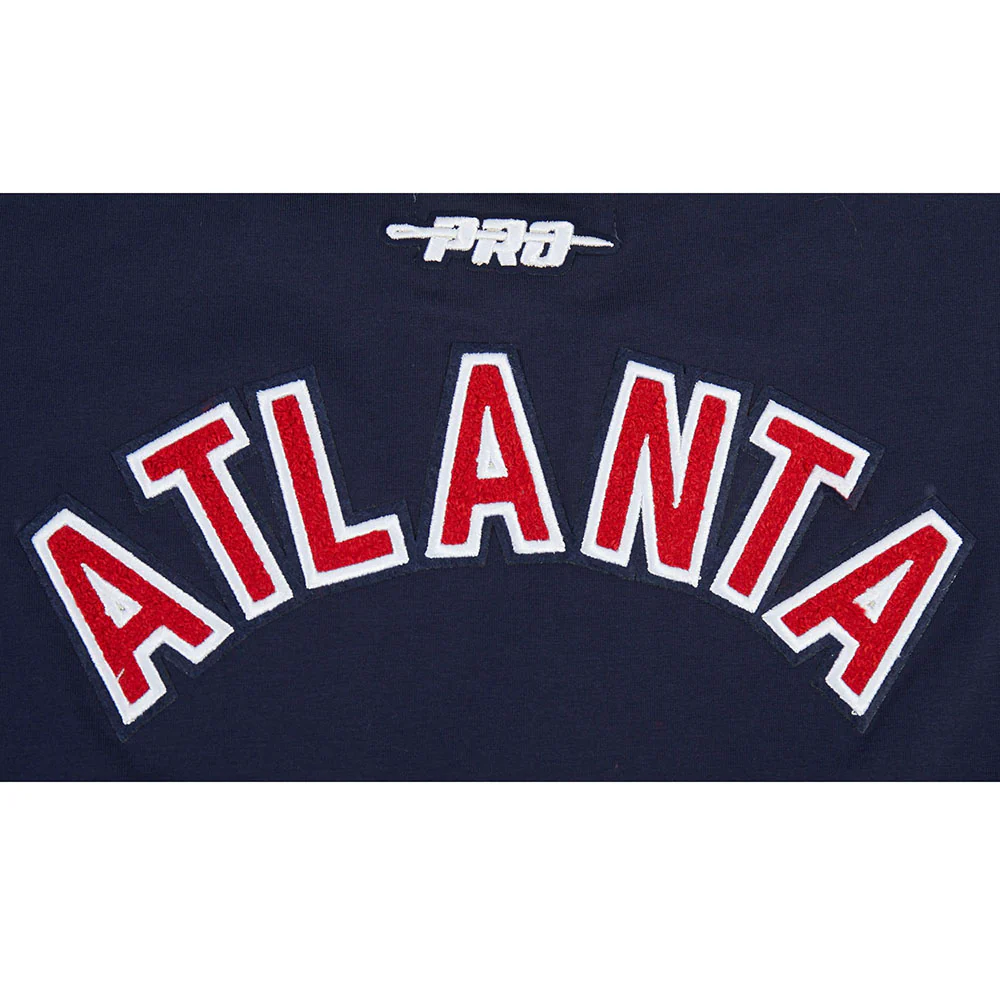 MLB ATLANTA BRAVES CLASSIC CHENILLE WOMEN'S SJ BOXY TOP (MIDNIGHT NAVY) - Image 5