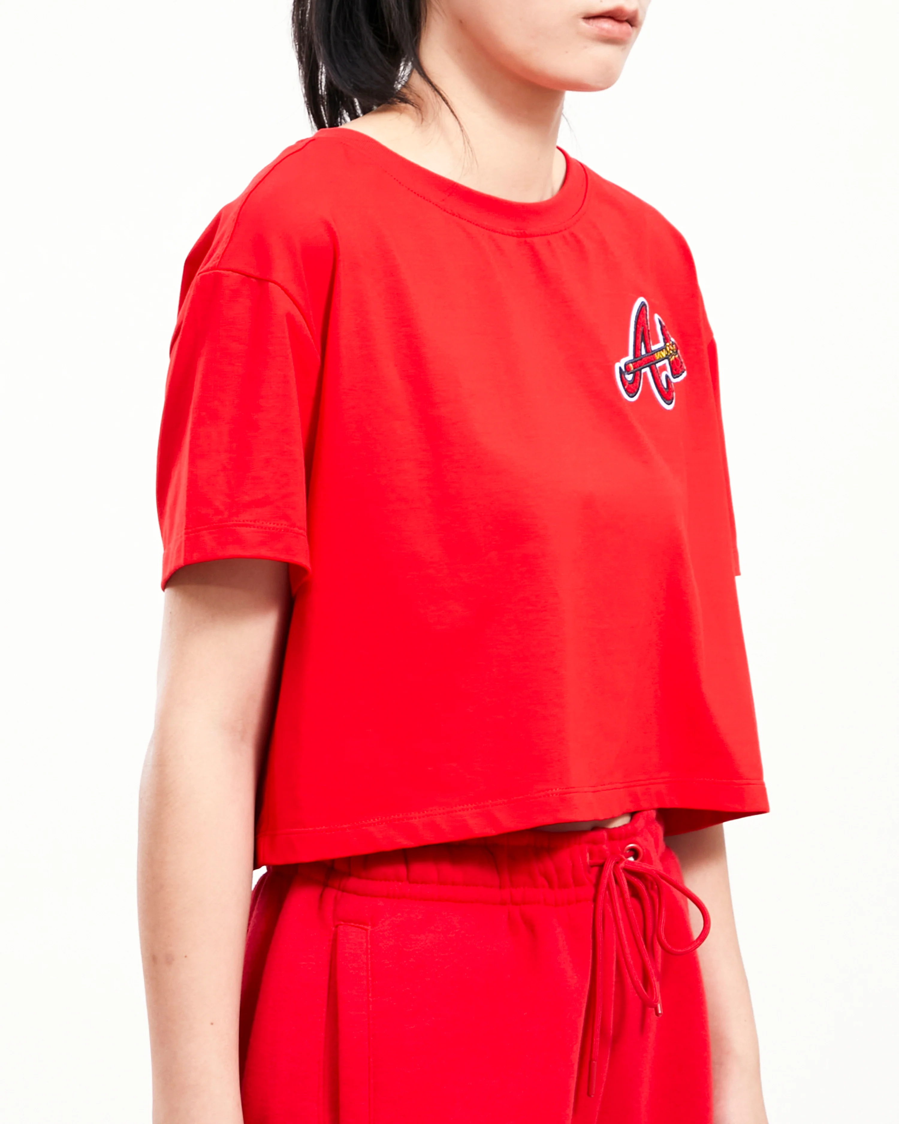 MLB ATLANTA BRAVES CLASSIC WOMEN'S BOXY TOP (RED) - Image 10