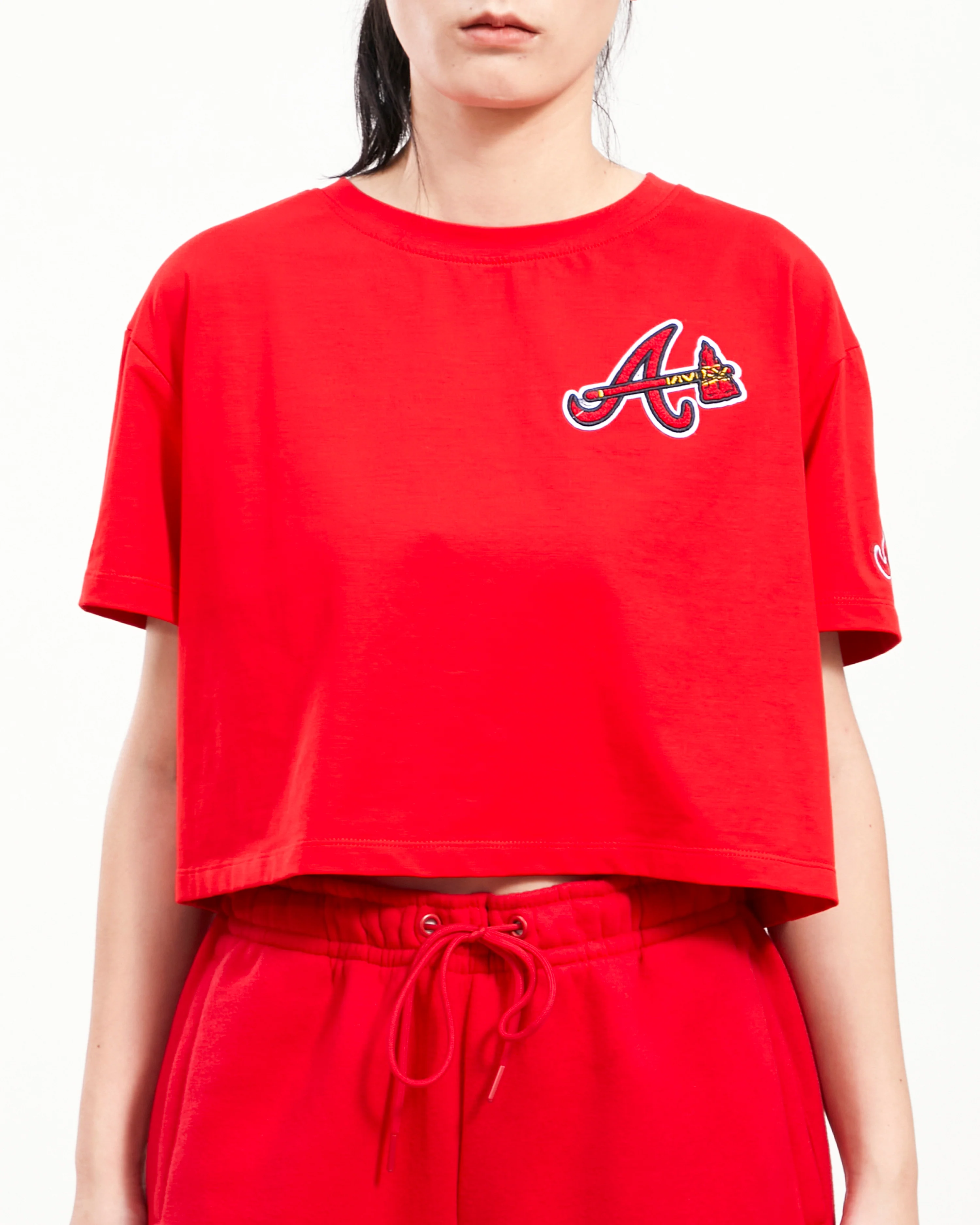 MLB ATLANTA BRAVES CLASSIC WOMEN'S BOXY TOP (RED) - Image 8