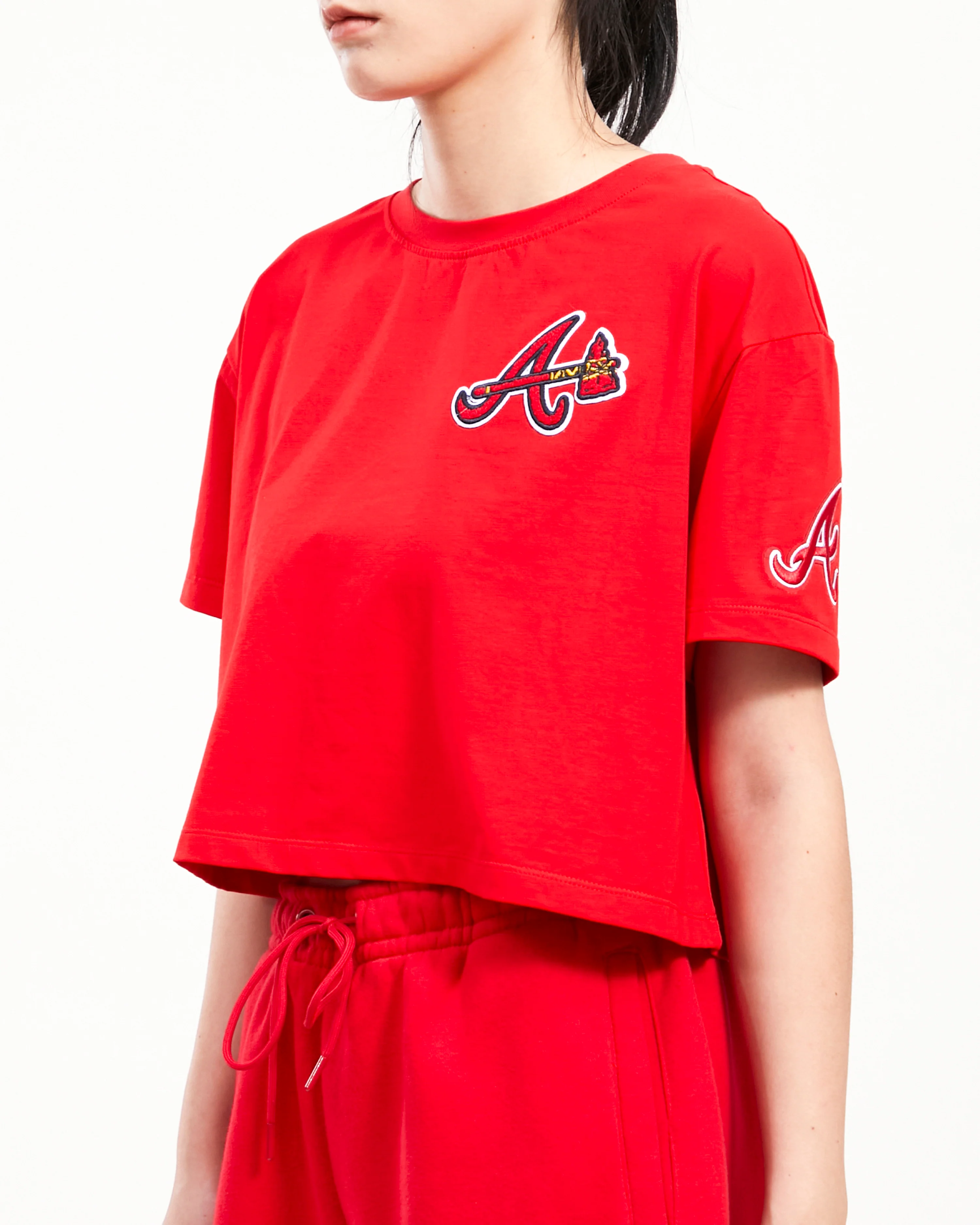 MLB ATLANTA BRAVES CLASSIC WOMEN'S BOXY TOP (RED) - Image 9