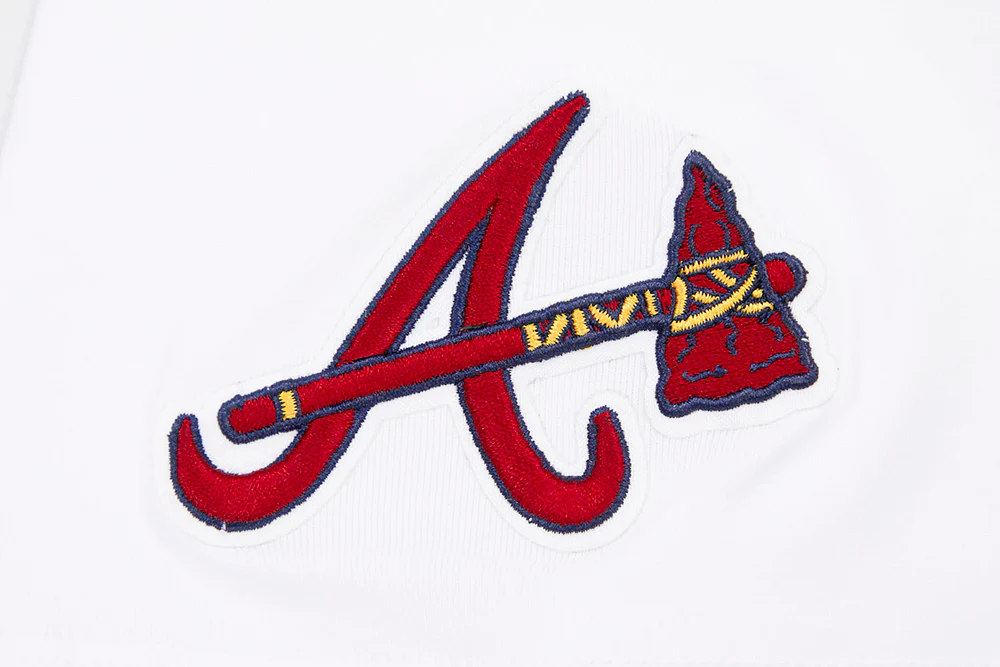 MLB ATLANTA BRAVES CLASSIC SHORT SLEEVE WOMEN'S SINGLE JERSEY SLIM FIT TOP (WHITE) - Image 6