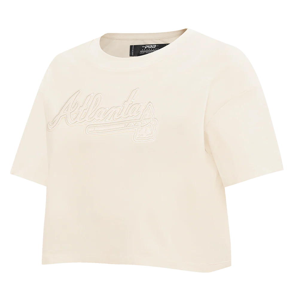 MLB ATLANTA BRAVES NEUTRAL WOMEN'S BOXY TOP (EGGSHELL) - Image 2