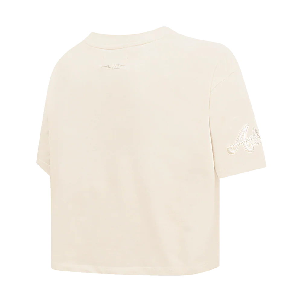 MLB ATLANTA BRAVES NEUTRAL WOMEN'S BOXY TOP (EGGSHELL) - Image 3