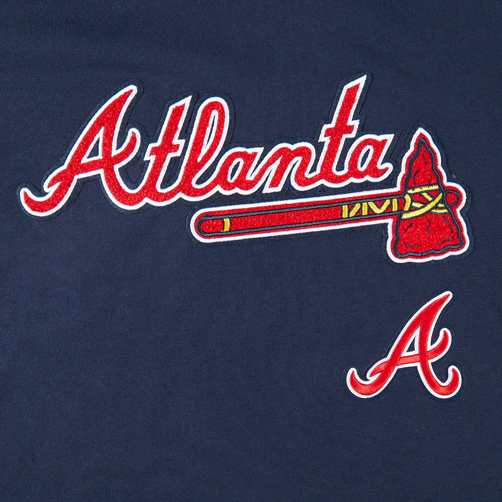 MLB ATLANTA BRAVES CLASSIC BIG BOYS SHORT SLEEVE STRIPED RIB TOP (MIDNIGHT NAVY/RED) - Image 3