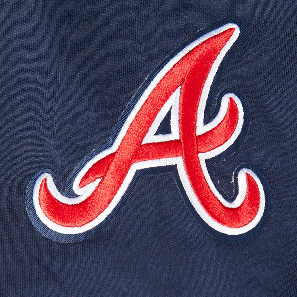 MLB ATLANTA BRAVES CLASSIC BIG BOYS SHORT SLEEVE STRIPED RIB TOP (MIDNIGHT NAVY/RED) - Image 5