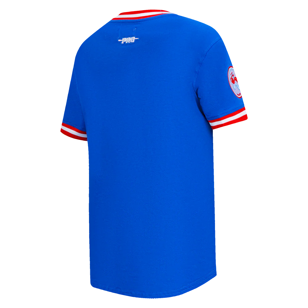 MLB ATLANTA BRAVES RETRO CLASSIC BIG BOYS SHORT SLEEVE STRIPED RIB TOP (ROYAL BLUE/RED) - Image 4