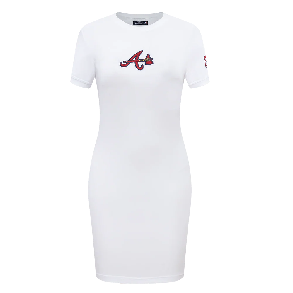 MLB ATLANTA BRAVES CLASSIC WOMEN'S BODYCON DRESS (WHITE)