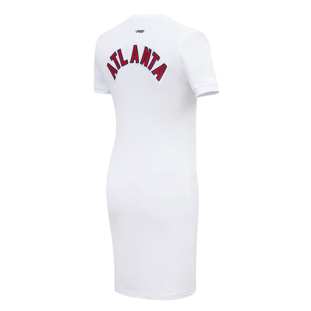 MLB ATLANTA BRAVES CLASSIC WOMEN'S BODYCON DRESS (WHITE) - Image 4