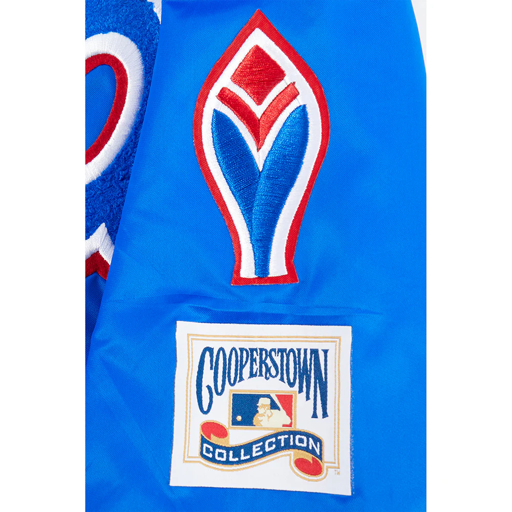 MLB ATLANTA BRAVES RETRO CLASSIC BIG BOYS RIB SATIN JACKET (ROYAL BLUE/RED) - Image 6