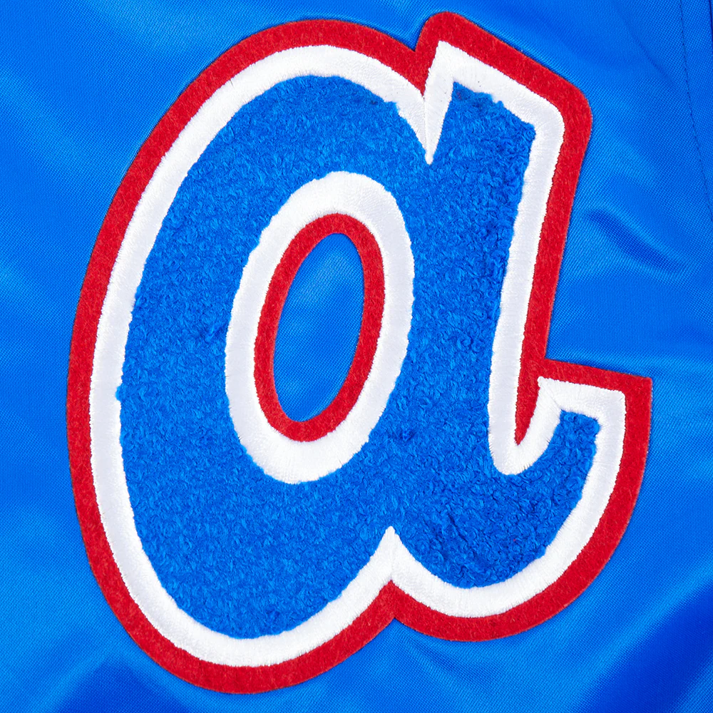 MLB ATLANTA BRAVES RETRO CLASSIC BIG BOYS RIB SATIN JACKET (ROYAL BLUE/RED) - Image 8