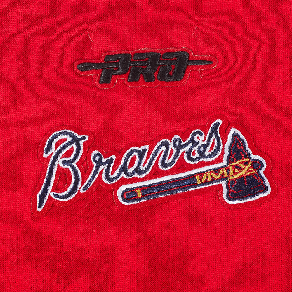 MLB ATLANTA BRAVES CLASSIC BIG GIRLS FLEECE CREWNECK (RED) - Image 7