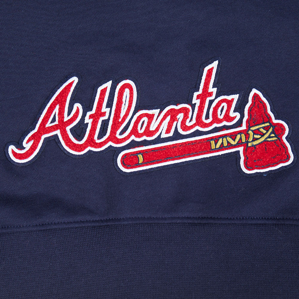 MLB ATLANTA BRAVES CLASSIC BIG GIRLS FLEECE FZ HOODIE (MIDNIGHT NAVY) - Image 5
