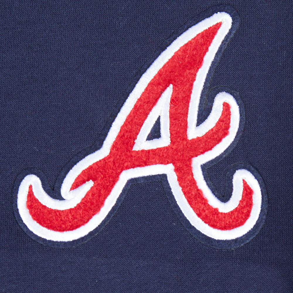 MLB ATLANTA BRAVES CLASSIC BIG GIRLS FLEECE FZ HOODIE (MIDNIGHT NAVY) - Image 7