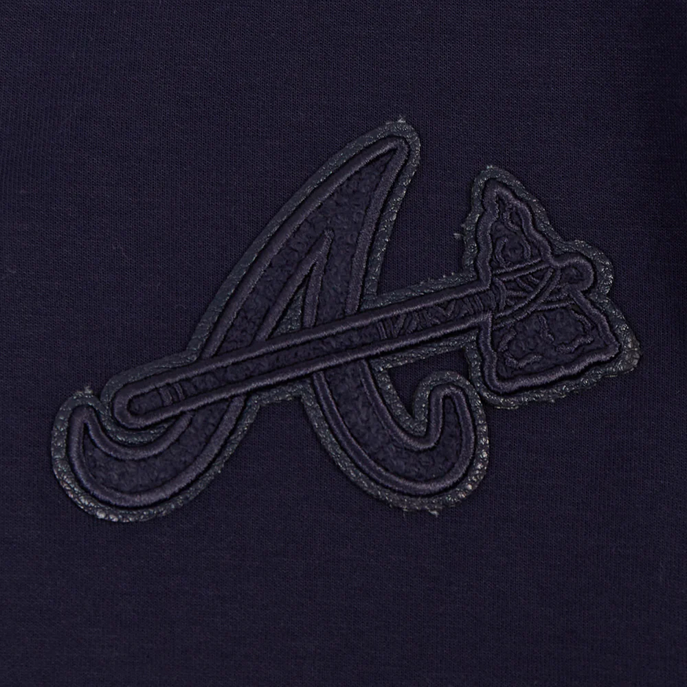 MLB ATLANTA BRAVES TRIPLE TONAL WOMEN'S DOUBLE KNIT FULL ZIP HOODIE (MIDNIGHT NAVY) - Image 5