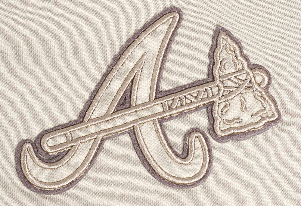 MLB ATLANTA BRAVES NEUTRAL WOMEN'S CREWNECK (TAUPE) - Image 5