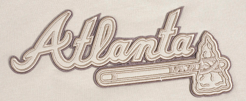 MLB ATLANTA BRAVES NEUTRAL WOMEN'S CREWNECK (TAUPE) - Image 7