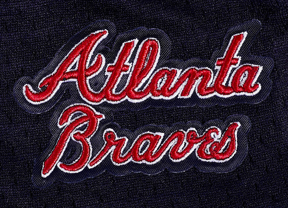 MLB ATLANTA BRAVES SCRIPT TAIL WOMEN'S MESH TAPE SHORT (MIDNIGHT NAVY) - Image 7