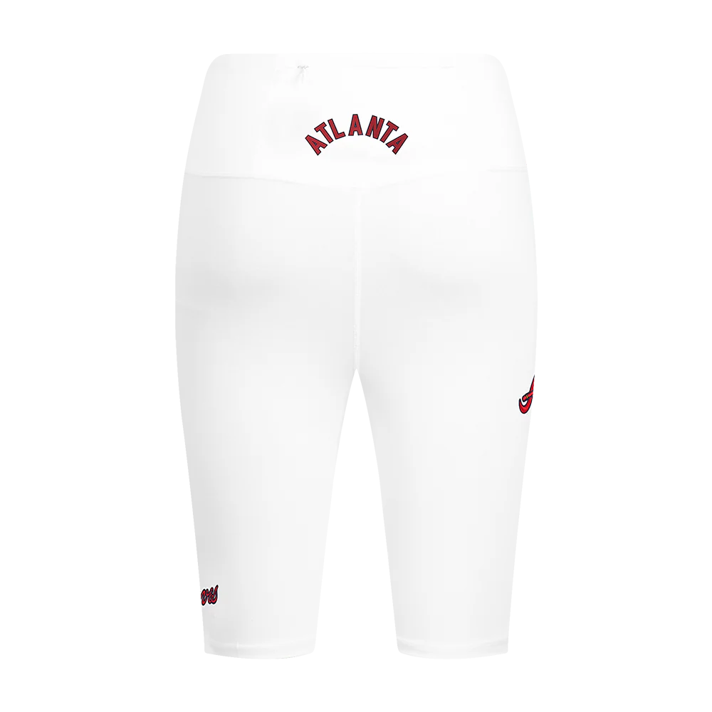 MLB ATLANTA BRAVES CLASSIC WOMEN'S COTTON BIKE SHORT (WHITE) - Image 4