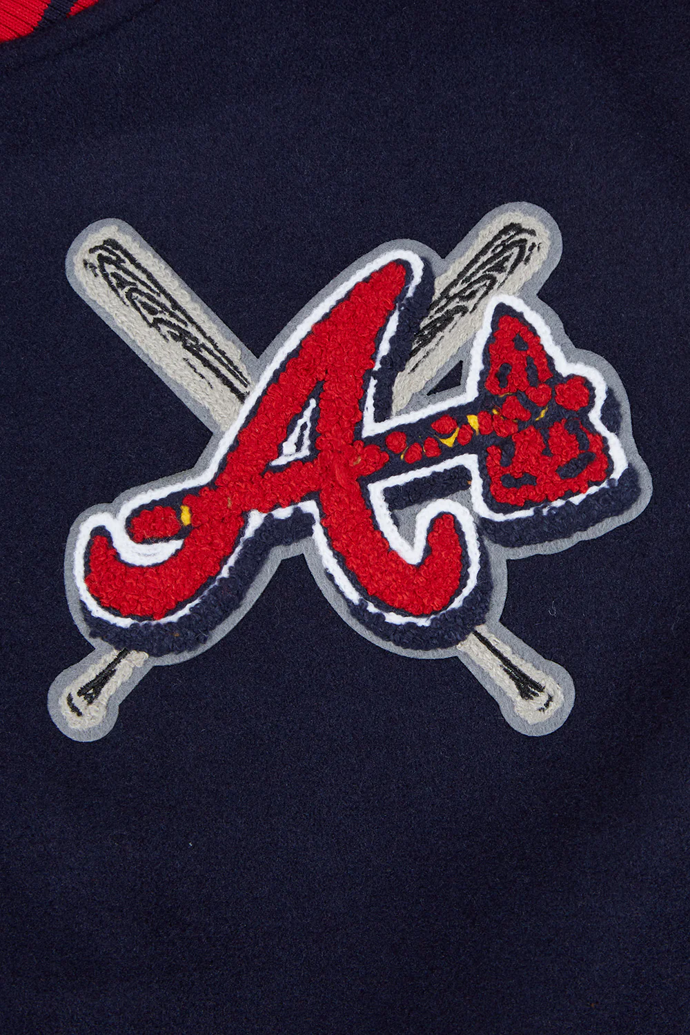 MLB ATLANTA BRAVES MASHUP WOMEN'S RIB WOOL VARSITY JACKET (MIDNIGHT NAVY/RED/MIDNIGHT NAVY) - Image 6