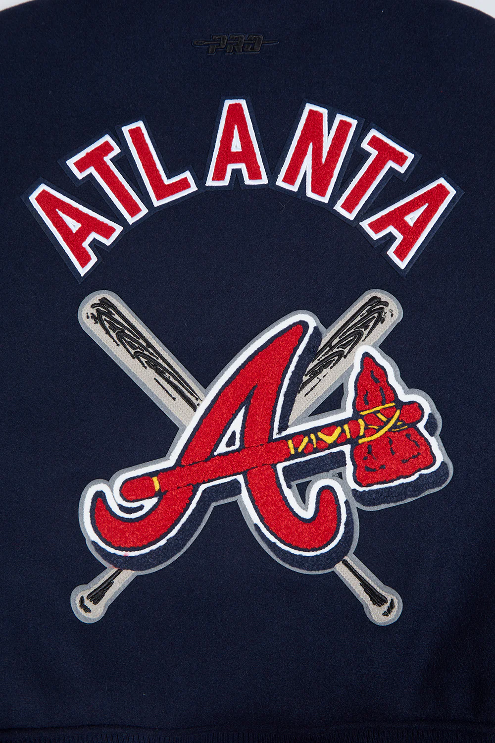 MLB ATLANTA BRAVES MASHUP WOMEN'S RIB WOOL VARSITY JACKET (MIDNIGHT NAVY/RED/MIDNIGHT NAVY) - Image 9