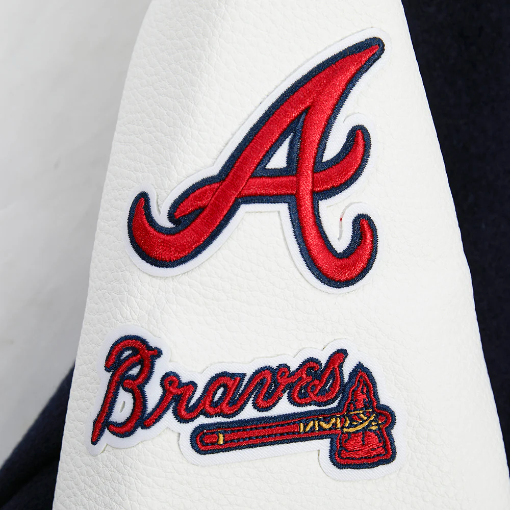 MLB ATLANTA BRAVES CLASSIC TODDLER BOYS WOOL VARSITY JACKET (MIDNIGHT NAVY/WHITE) - Image 5