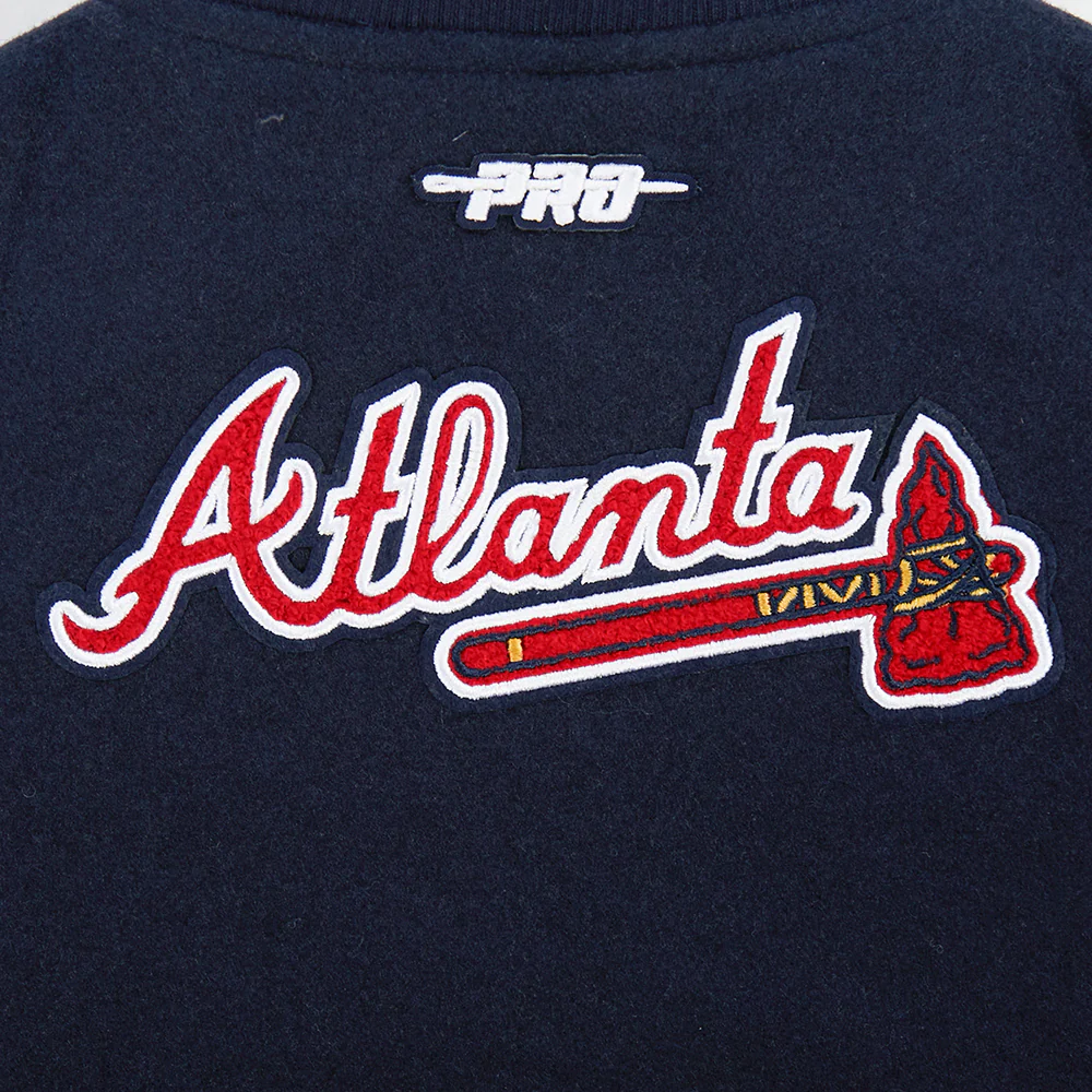 MLB ATLANTA BRAVES CLASSIC TODDLER BOYS WOOL VARSITY JACKET (MIDNIGHT NAVY/WHITE) - Image 8