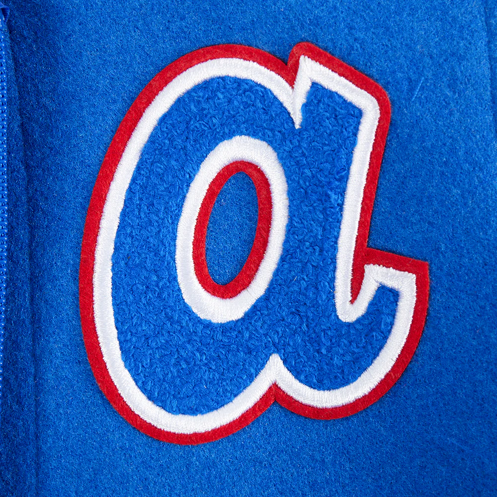 MLB ATLANTA BRAVES RETRO CLASSIC TODDLER BOYS RIB WOOL VARSITY JACKET (ROYAL BLUE/RED) - Image 5
