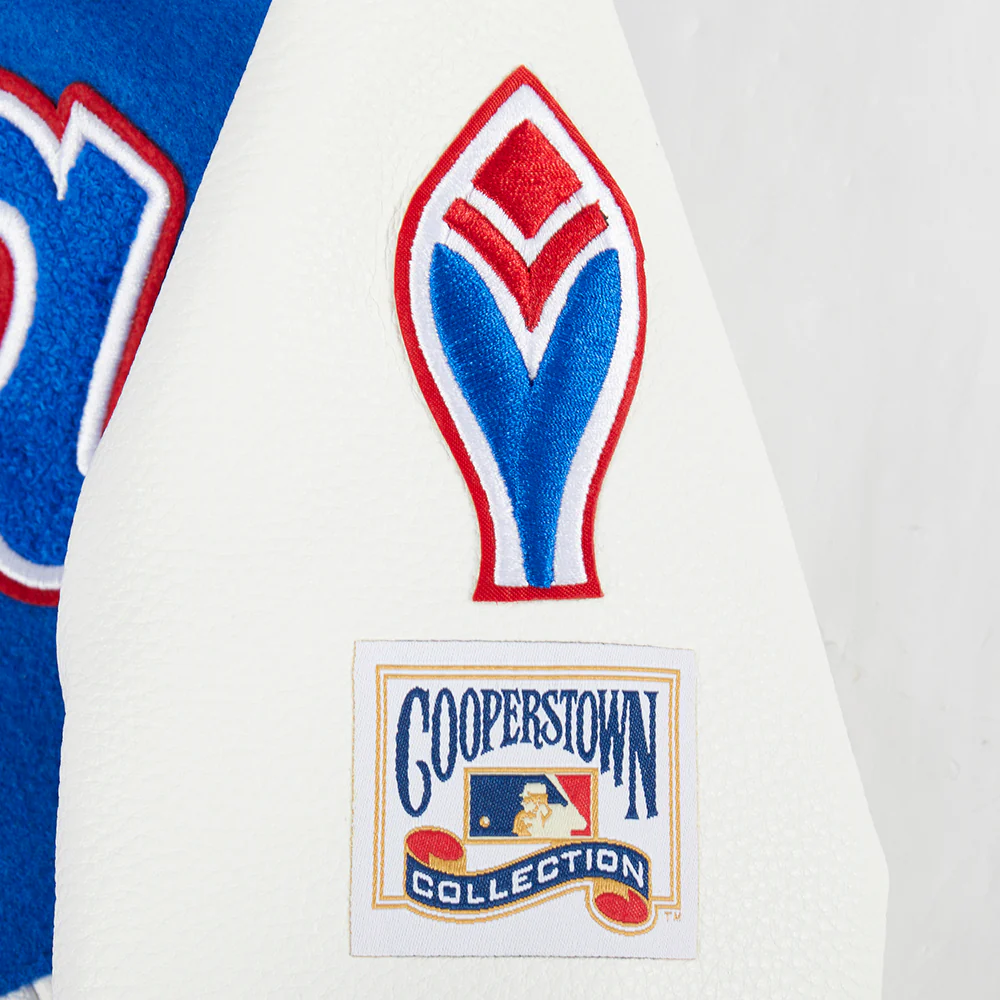 MLB ATLANTA BRAVES RETRO CLASSIC TODDLER BOYS RIB WOOL VARSITY JACKET (ROYAL BLUE/RED) - Image 8