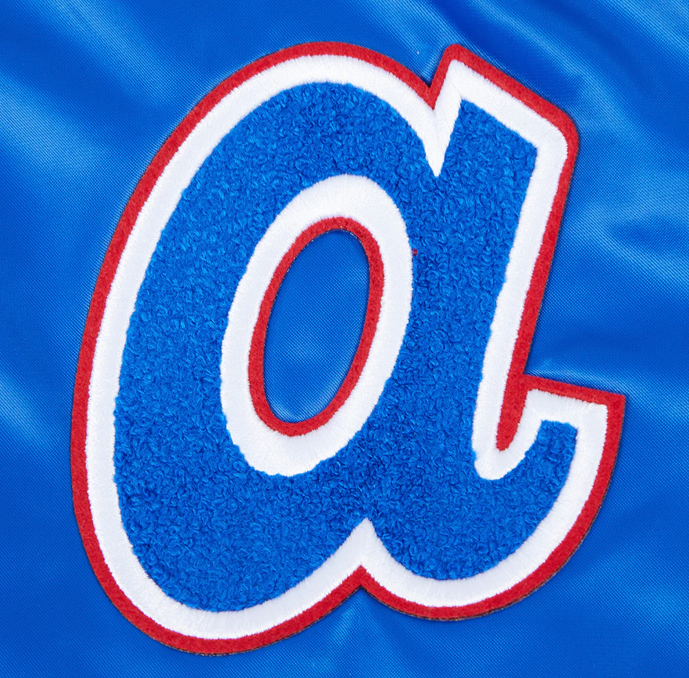 MLB ATLANTA BRAVES RETRO CLASSIC WOMEN'S RIB SATIN JACKET (ROYAL BLUE/RED) - Image 5