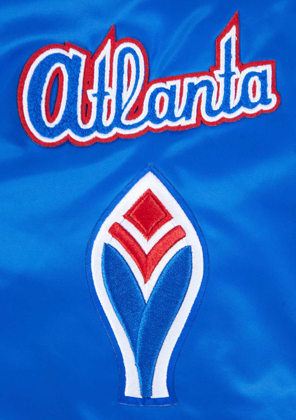 MLB ATLANTA BRAVES RETRO CLASSIC WOMEN'S RIB SATIN JACKET (ROYAL BLUE/RED) - Image 6
