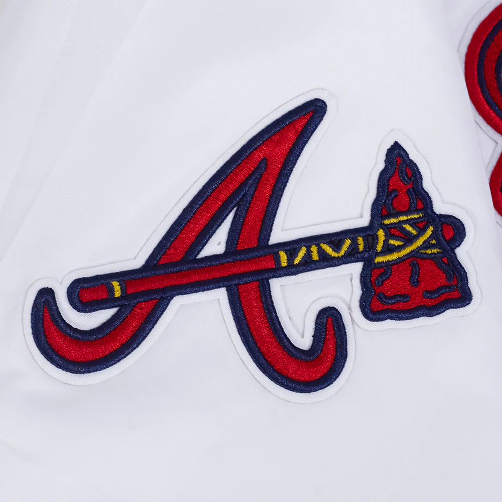 MLB ATLANTA BRAVES CITY RANSOM WOMEN'S RIB SATIN JACKET (WHITE/MIDNIGHT NAVY) - Image 8