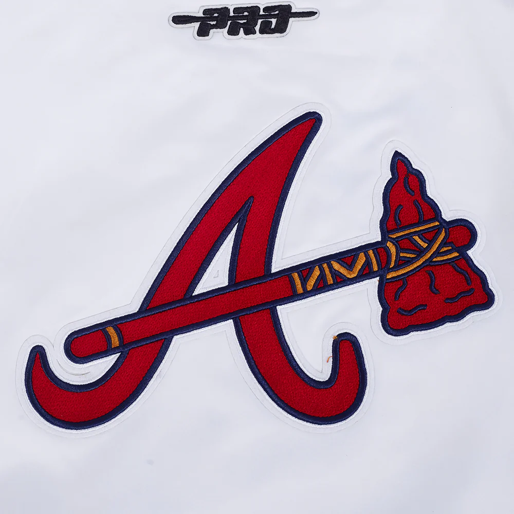 MLB ATLANTA BRAVES CITY RANSOM WOMEN'S RIB SATIN JACKET (WHITE/MIDNIGHT NAVY) - Image 9