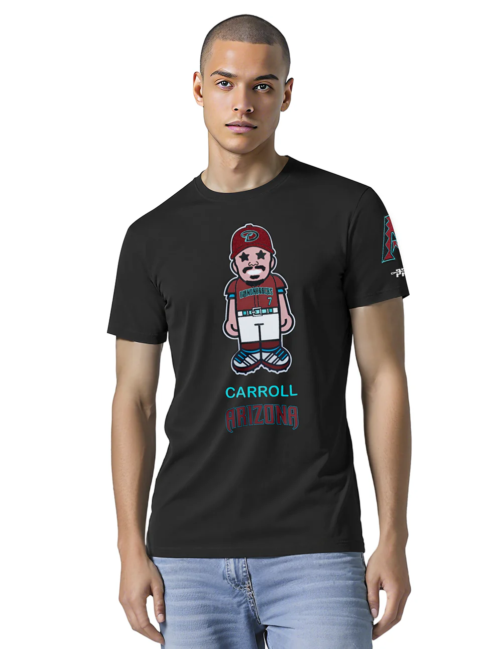 MLB ARIZONA DIAMONDBACKS CORBIN CARROLL #7 AVATAR SINGLE JERSEY MEN'S TOP (BLACK)