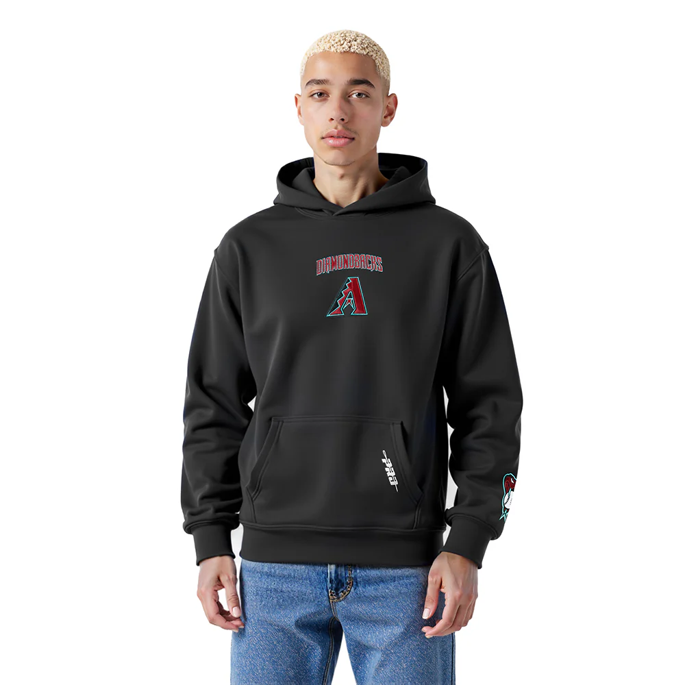 MLB ARIZONA DIAMONDBACKS WINGSPAN MEN'S DROP SHOULDER FLC PO HOODIE (BLACK) - Image 2