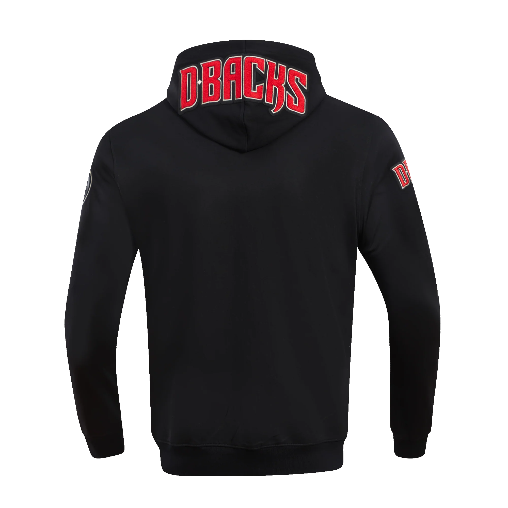 MLB ARIZONA DIAMONDBACKS CLASSIC CHENILLE MEN'S FULL ZIP HOODIE (BLACK) - Image 4