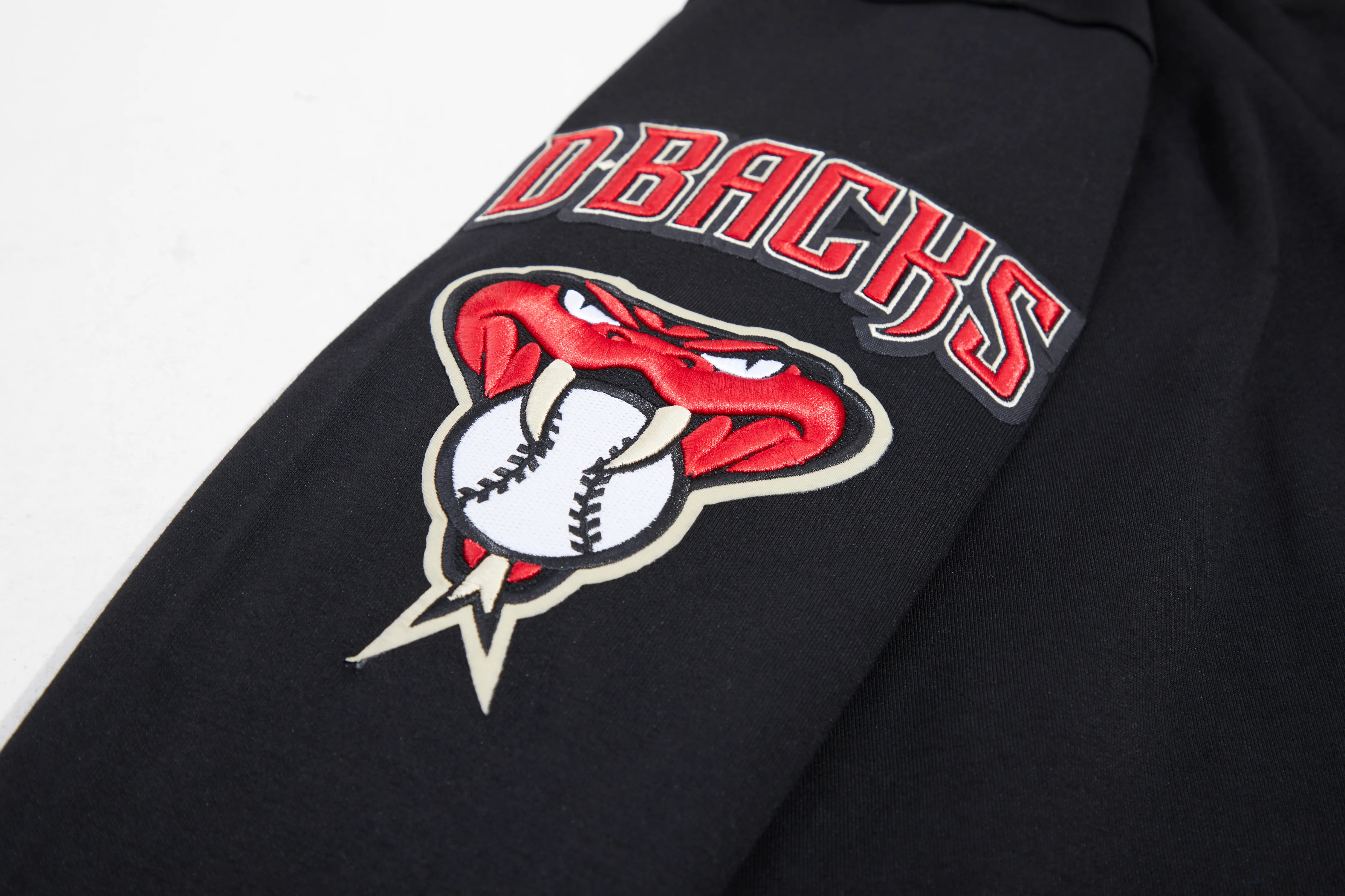 MLB ARIZONA DIAMONDBACKS CLASSIC CHENILLE MEN'S FULL ZIP HOODIE (BLACK) - Image 9