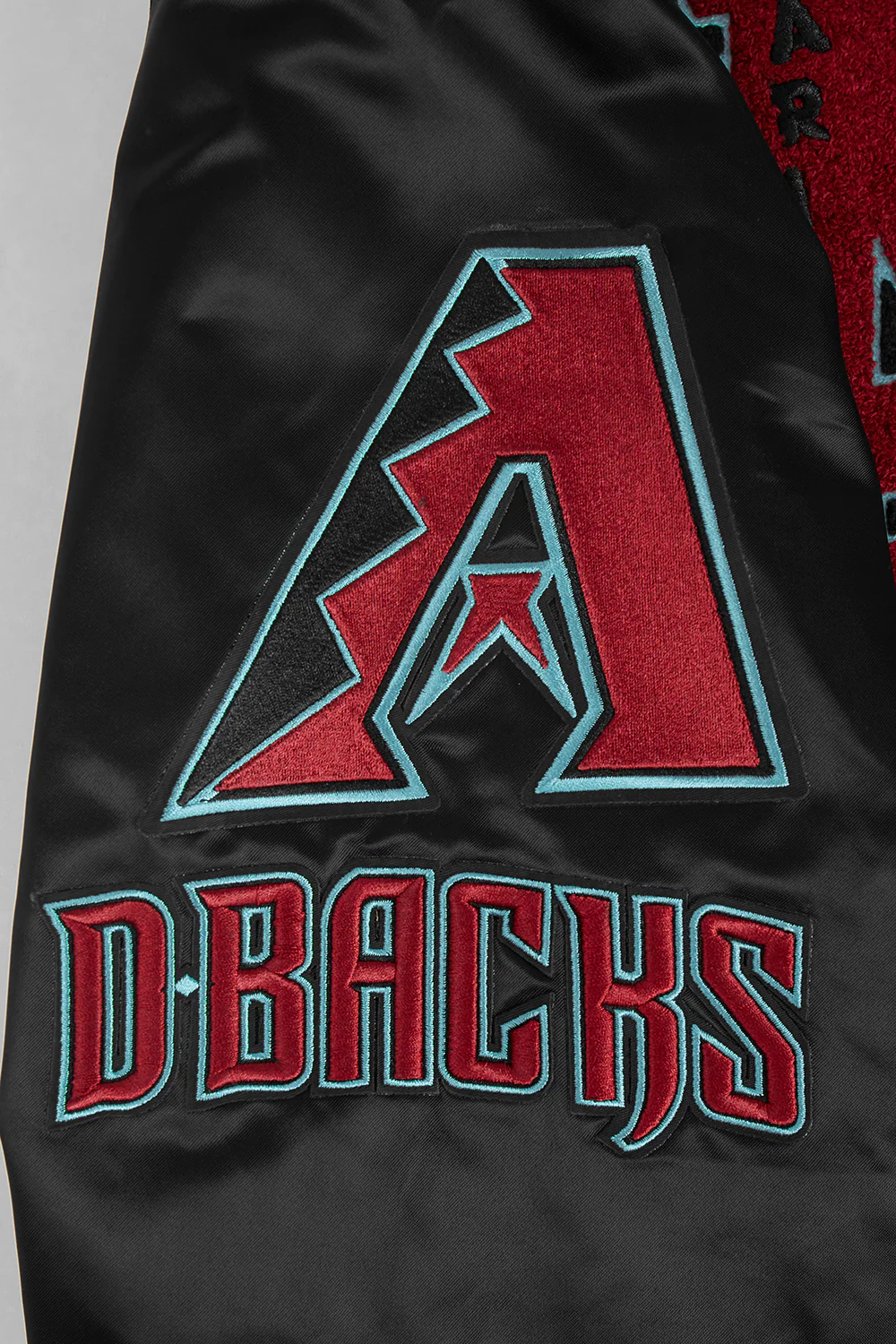 MLB ARIZONA DIAMONDBACKS MASHUP MEN'S RIB SATIN JACKET (BLACK) - Image 7