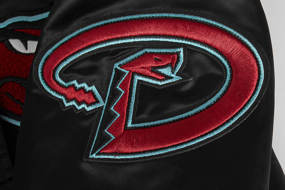 MLB ARIZONA DIAMONDBACKS MASHUP MEN'S RIB SATIN JACKET (BLACK) - Image 8