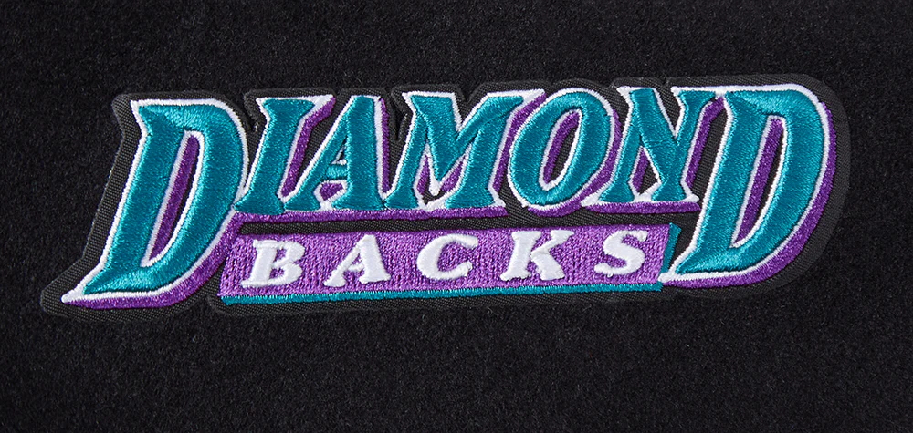 MLB ARIZONA DIAMONDBACKS RETRO CLASSIC MEN'S RIP WOOL VARSITY JACKET (BLACK/WHITE) - Image 7