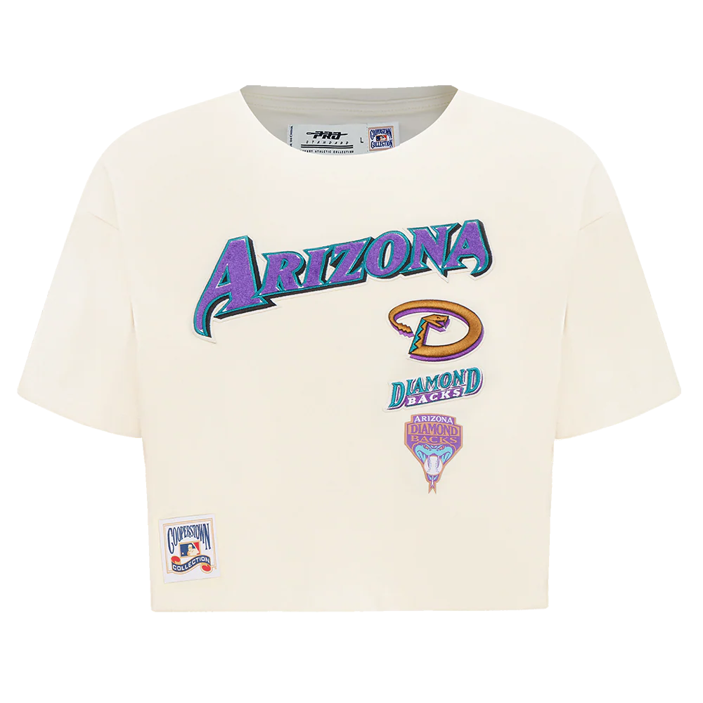MLB ARIZONA DIAMONDBACKS RETRO CLASSIC WOMEN'S BOXY TOP (EGGSHELL)