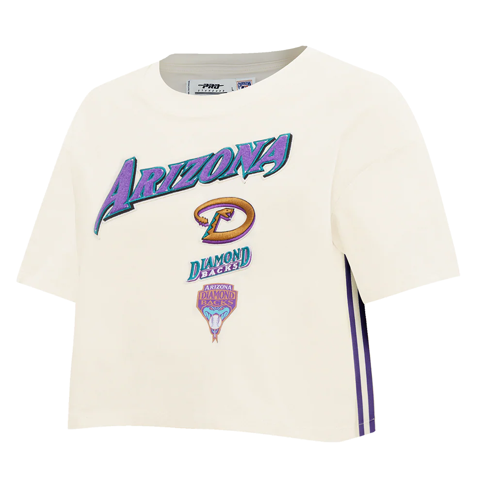 MLB ARIZONA DIAMONDBACKS RETRO CLASSIC WOMEN'S BOXY TOP (EGGSHELL) - Image 2