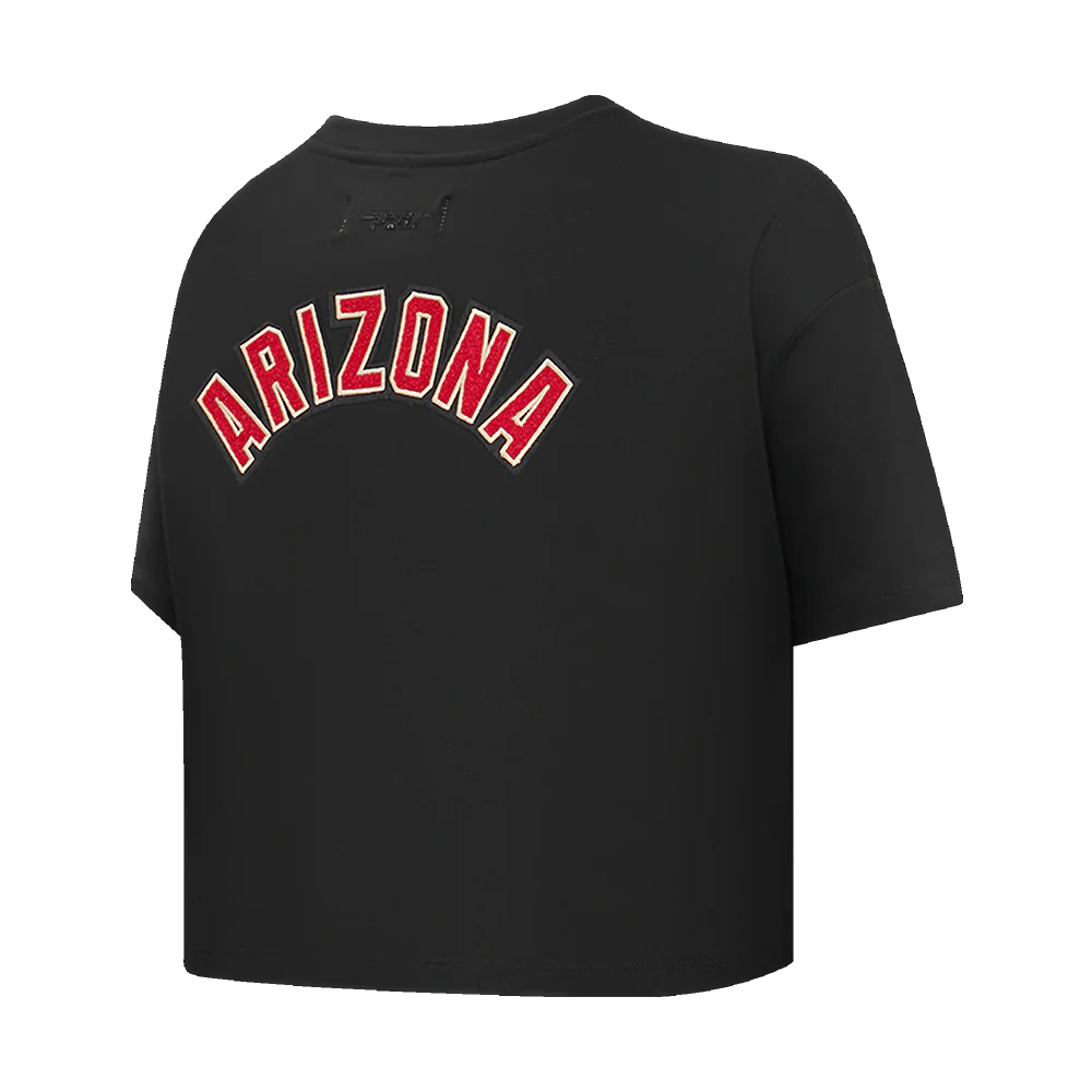 MLB ARIZONA DIAMONDBACKS CLASSIC WOMEN'S BOXY TOP (BLACK) - Image 4