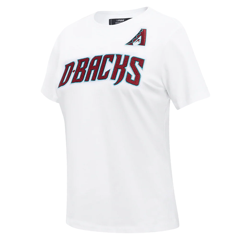 MLB ARIZONA DIAMONDBACKS CLASSIC SHORT SLEEVE WOMEN'S SINGLE JERSEY SLIM FIT TOP (WHITE) - Image 2