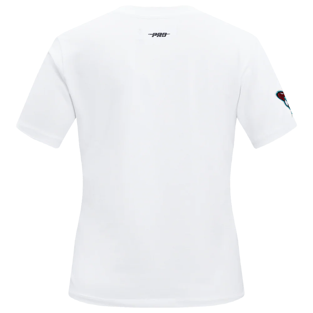 MLB ARIZONA DIAMONDBACKS CLASSIC SHORT SLEEVE WOMEN'S SINGLE JERSEY SLIM FIT TOP (WHITE) - Image 3