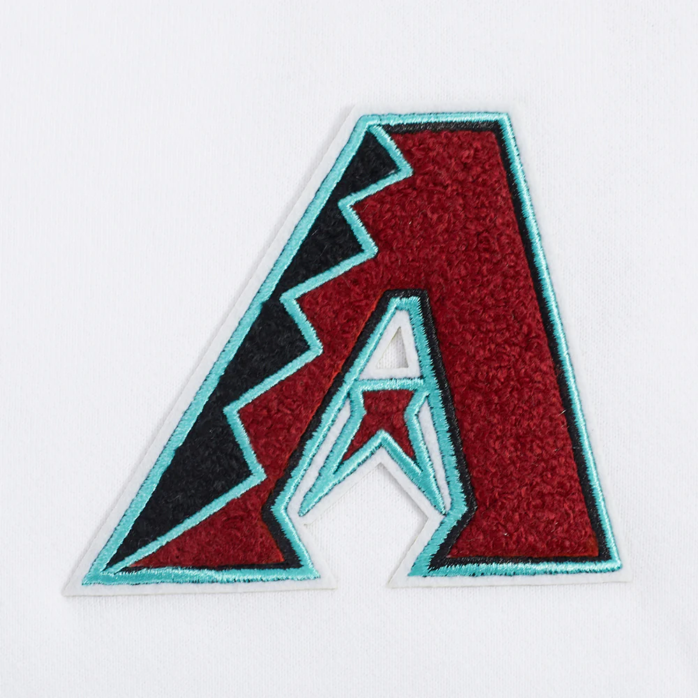 MLB ARIZONA DIAMONDBACKS CLASSIC WOMEN'S CROPPED FLEECE PULLOVER HOODIE (WHITE) - Image 6