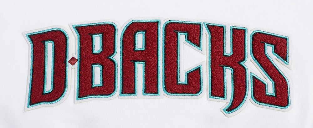 MLB ARIZONA DIAMONDBACKS CLASSIC WOMEN'S CROPPED FLEECE PULLOVER HOODIE (WHITE) - Image 7